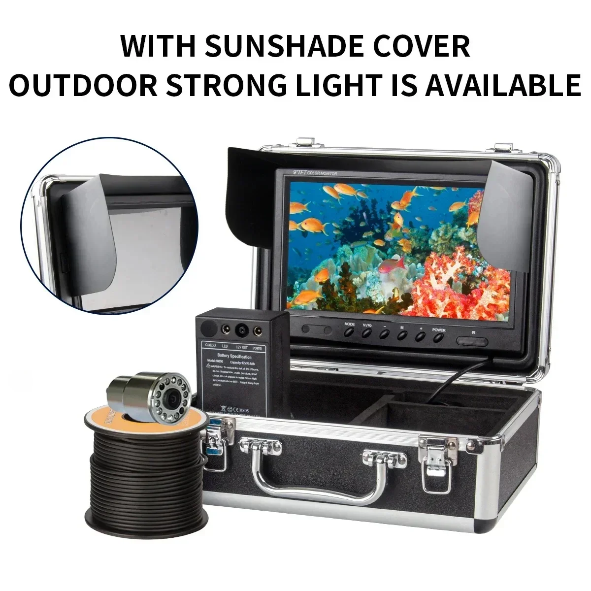 Fish Finder Case - WF13 7-дюймовый ЖК-экран 1000TVL HD камера