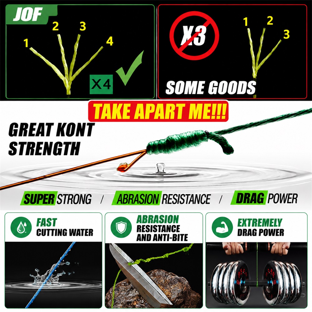 Рыболовная леска JOF 4X из пле – обзор и цена Fish Finder Cable