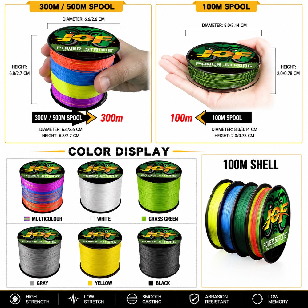 Рыболовная леска JOF 4X из пле – обзор и цена Fish Finder Cable